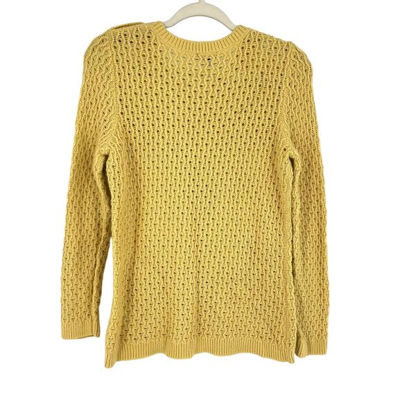 Talbots Lambswool Open Knit Sweater Yellow Small Petite - Picture 2 of 5